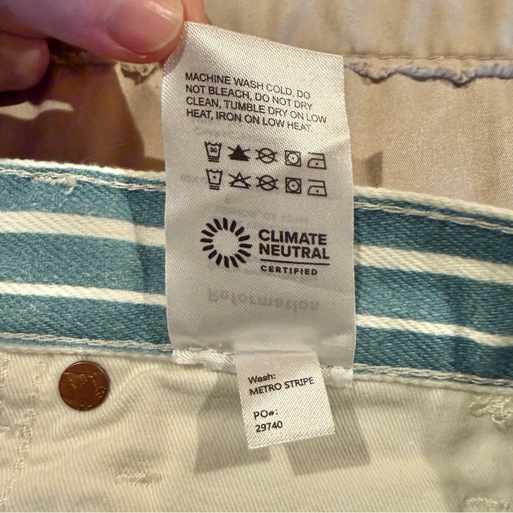 Reformation Cynthia Striped High Rise Straight Jeans Metro Stripe 25 NWT Denim - Picture 8 of 11